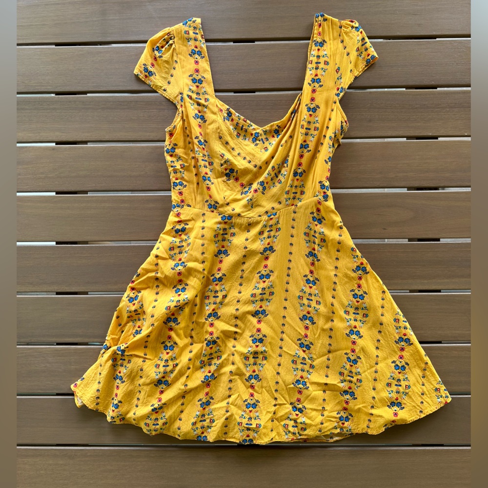 Urban Outfitters Yellow Ruched Sundress